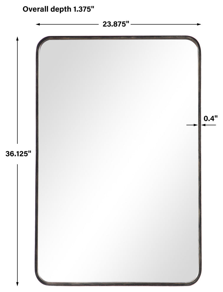 36" Industrial Bronze Metal Mirror