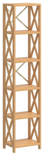 vidaXL 6-Tier Shelf Bathroom Storage Bookshelf Shelving Unit Solid Wood Oak