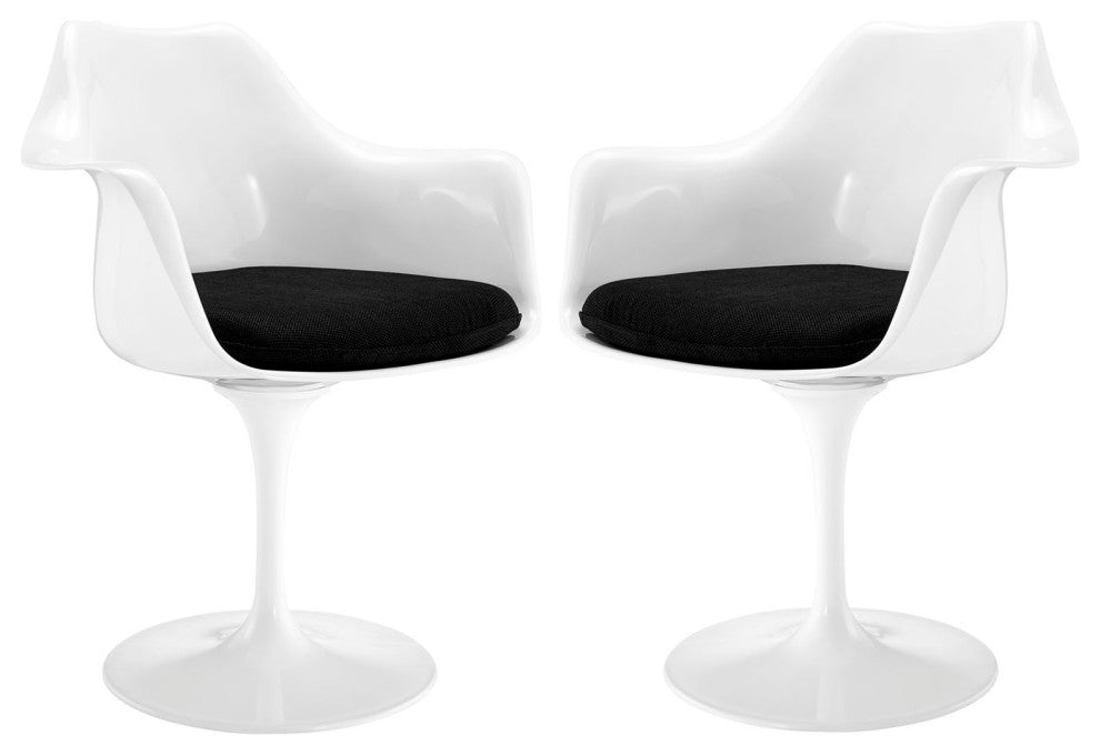 Modern Black Tulip Dining Armchair Set of 2