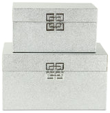 Galena "Double Happiness" Faux Shagreen Box Set, Silver