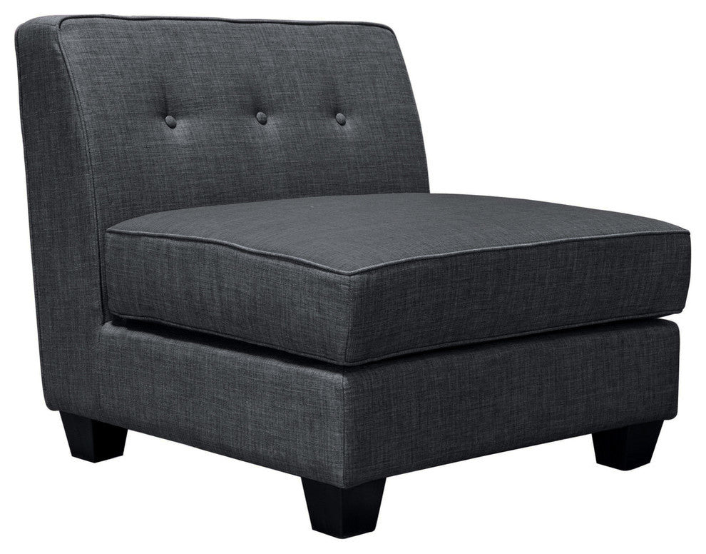 Vendome Modular Gray Fabric Armless Chair