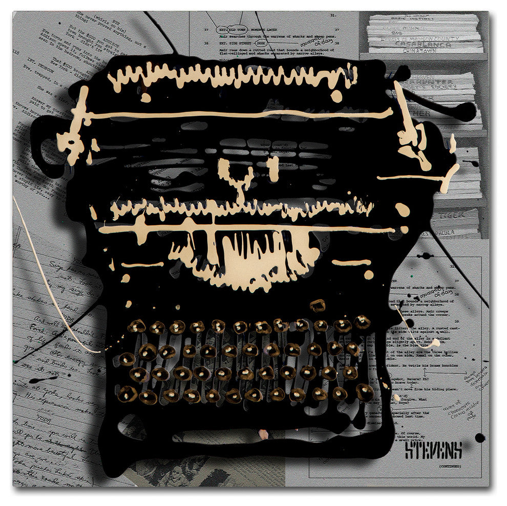 'Movie Typewriter' Canvas Art by Roderick Stevens