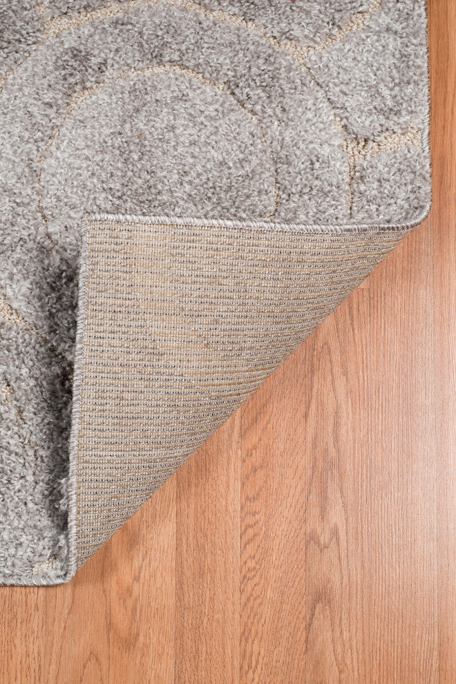 Amer Rugs Sirocco SIR-5 Gray Gray Shag - 6'7"x6'7" Round Area Rug