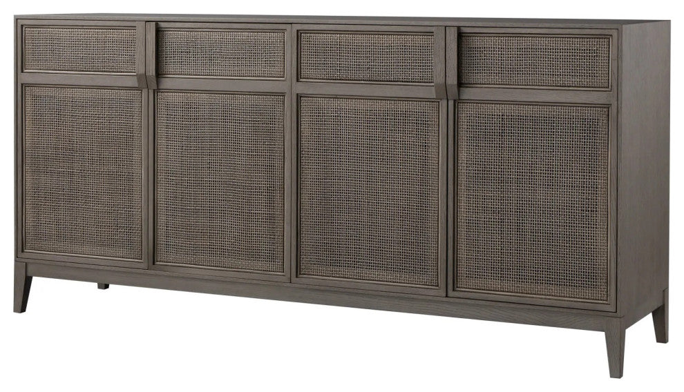 Sonder Living Hampstead Rattan Sideboard 4 Door | Smoked Oak