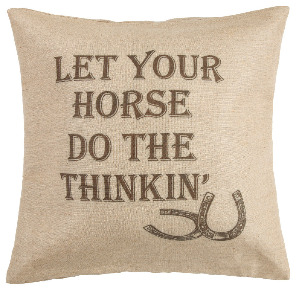 Burlap Western Phrase Pillow, 22"x22"