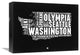"Washington Black and White Map" Fine Art Print