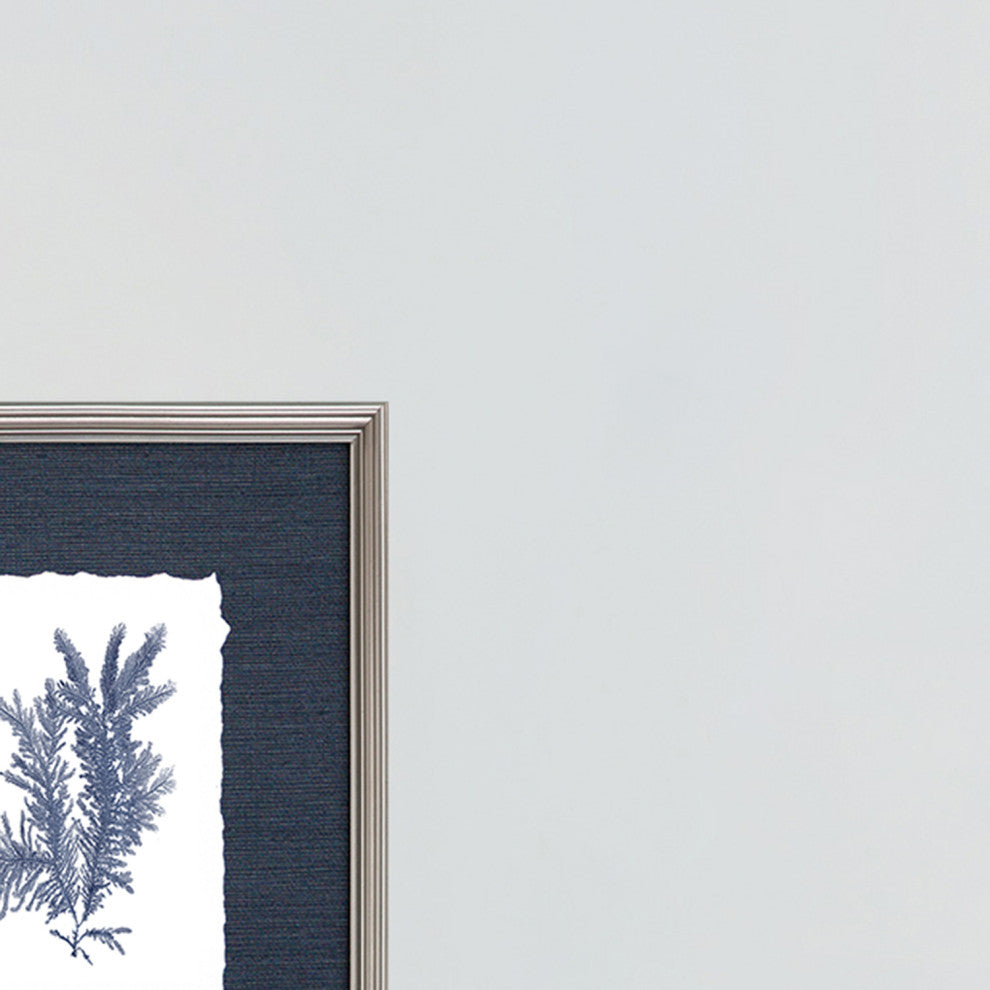 Coral on Grasscloth Framed Art, 4-Piece Set