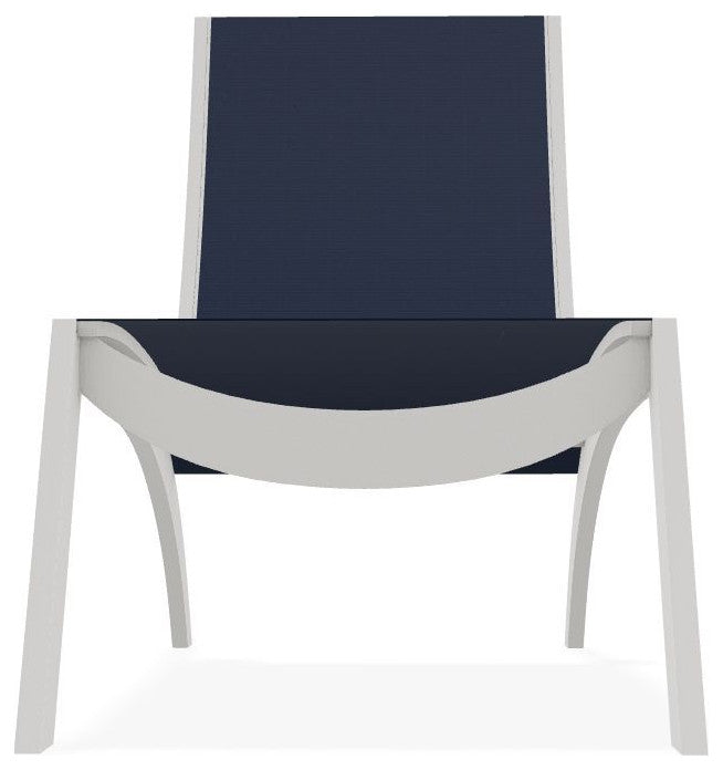 Dune Sling Stackable Outdoor Hydro-Lounge Chaise, Navy/Snow