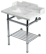 LMS30MBSQB1 30" Console Sink with Brass Legs (8-Inch, 3 Hole)