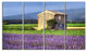 House in the Lavender Field, Landscape Canvas Wall Art, 48"x28", 4 Panels
