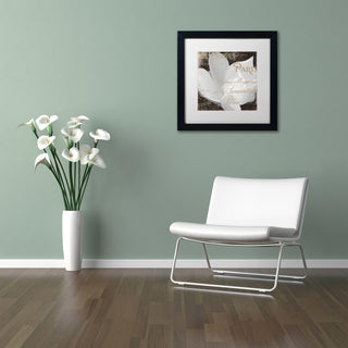 Color Bakery 'Fleurs Blanc II' Art, Black Frame, White Matte, 11"x11"