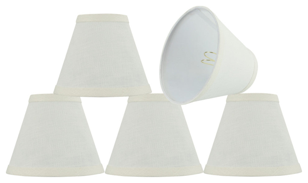 32110-5 Small Hardback Empire Chandelier Clip On Lamp Shade Off White 3"x6"x5"