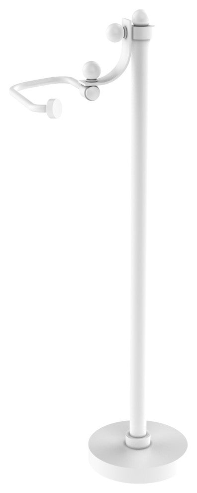 Free Standing European Style Toilet Tissue Holder, Matte White