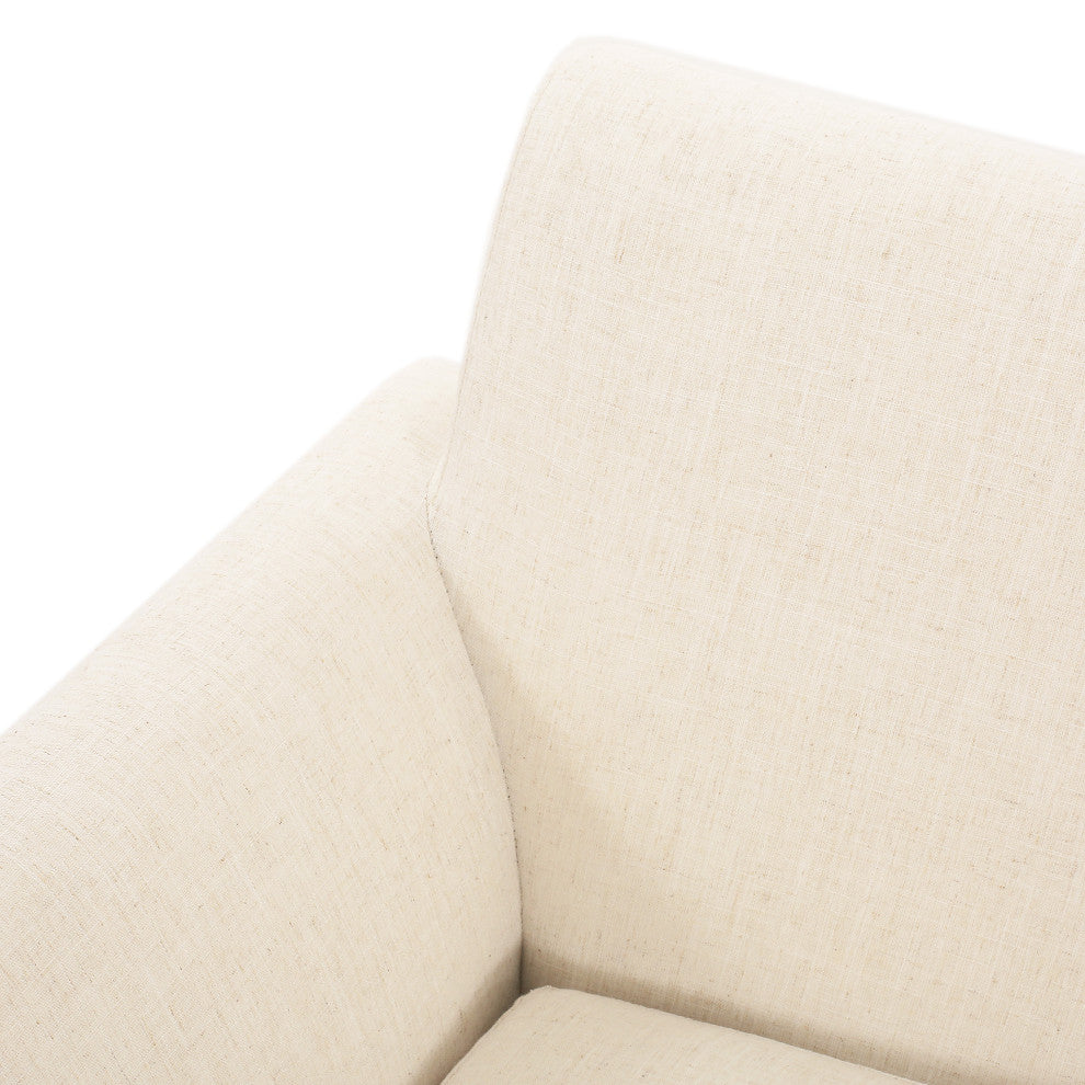 Salsa Uphostered Elm Wood Frame Loveseat, Beige