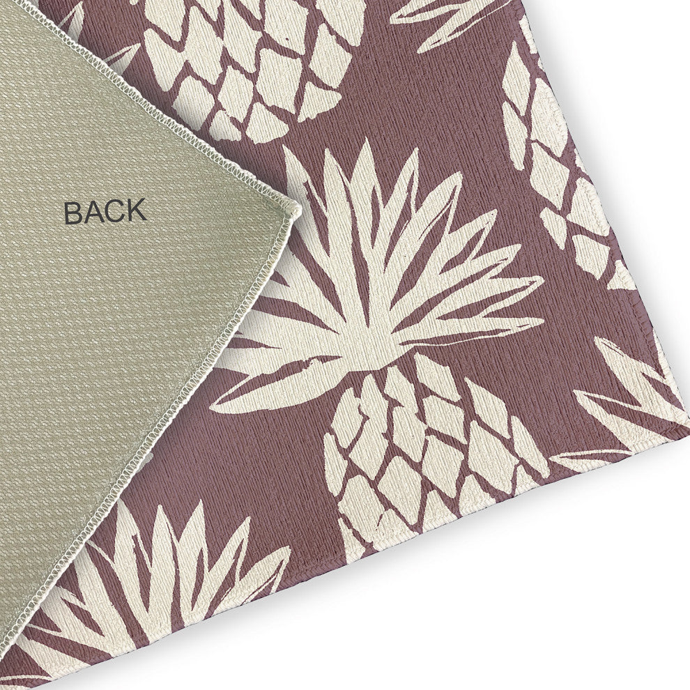 4' x 6' Pineapple Pattern Indoor/Outdoor Rug, Dusty Purple
