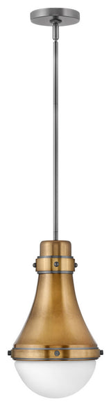 Hinkley Oliver Small Pendant, Heritage Brass