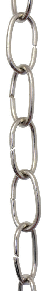 Brass Small Loop Chandelier Chain, 3', Polished Nickel, U25