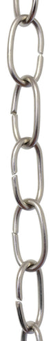 Brass Small Loop Chandelier Chain, 3', Polished Nickel, U25