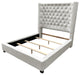 Jamie Upholstered Tower High Profile Contemporary Bed, Cream, Eastern King