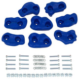 Swing Set Small Textured Rock Holds With Mounting Hardware, Set of 8, Blue