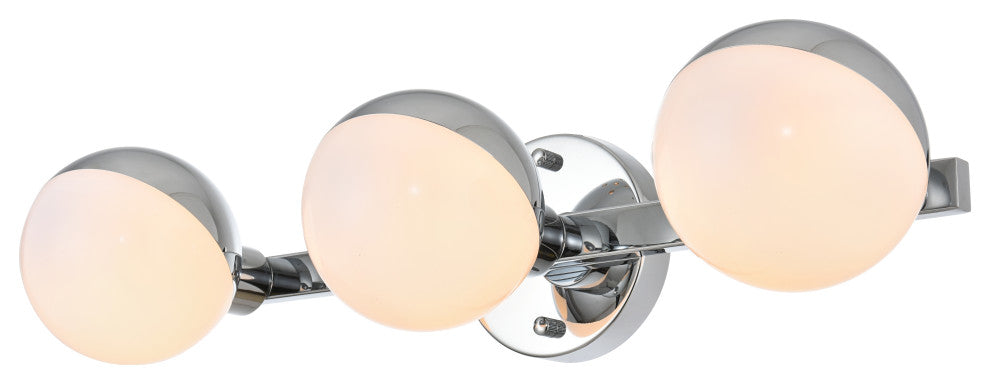 3 Light Chrome And Frosted White Bath Sconce