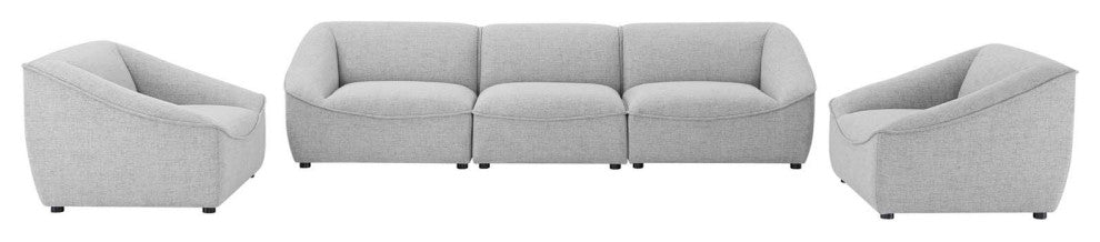 Armchair and Sofa Set, Fabric, Gray, Modern, Living Lounge Hospitality