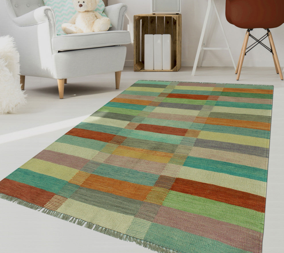 Winchester Kilim Lynnette Red/Orange Rug, 3'10x5'9