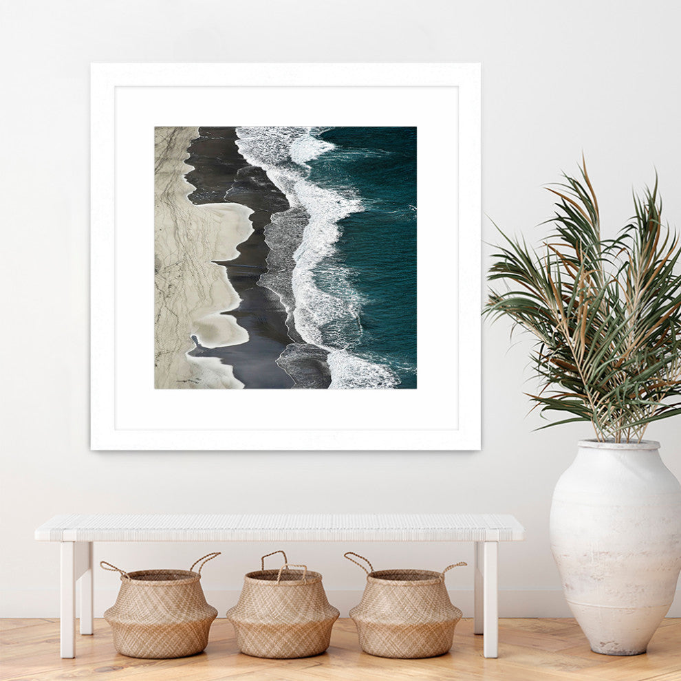 "Molenaar - Running Waves" Matted and Framed, 36"x36"