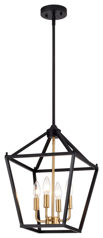 Ironclad Industrial 4 Light Textured Black Inverted Pendant Ceiling Fixture 12"W