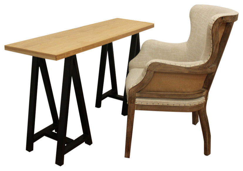 2-Piece Office Set With Paolini Student Desk and Phelps Natural Armchair