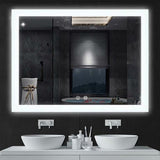 Luminous Dimmable LED Mirror with Defogger, 48"x36"x1.75"