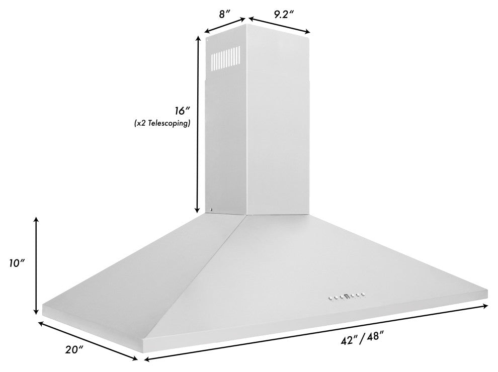 ZLINE 48 in. Wall Range Hood, Stainless Steel, KL2-48
