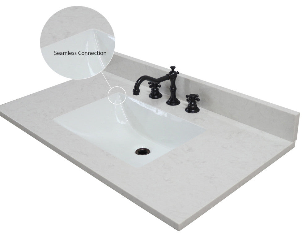 49" Single Sink Vanity, Dark Cherry With Engineered Stone Top