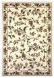 HomeRoots 7' Octagon Ivory Floral Vines Bordered Indoor Area Rug