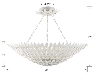 Crystorama Lighting Group 519_CEILING Broche 8 Light 30"W - Antique Silver