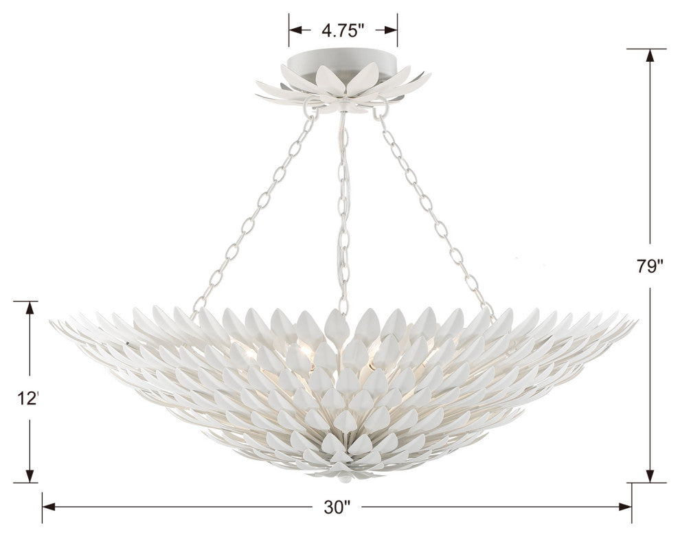 Crystorama Lighting Group 519_CEILING Broche 8 Light 30"W - Antique Silver