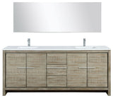 Lafarre Contemporary 80" Rustic Acacia Double Bathroom Vanity Set