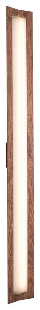 Penna 40 LED Sconce, Warm White, Brushed Brass/Walnut, 120v