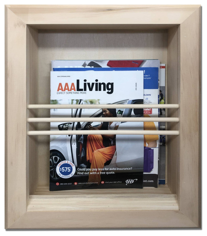 Montclair Recessed Magazine Rack, Unfinished