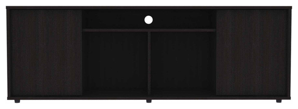 Black TV Stand Media Center With Two Cabinets