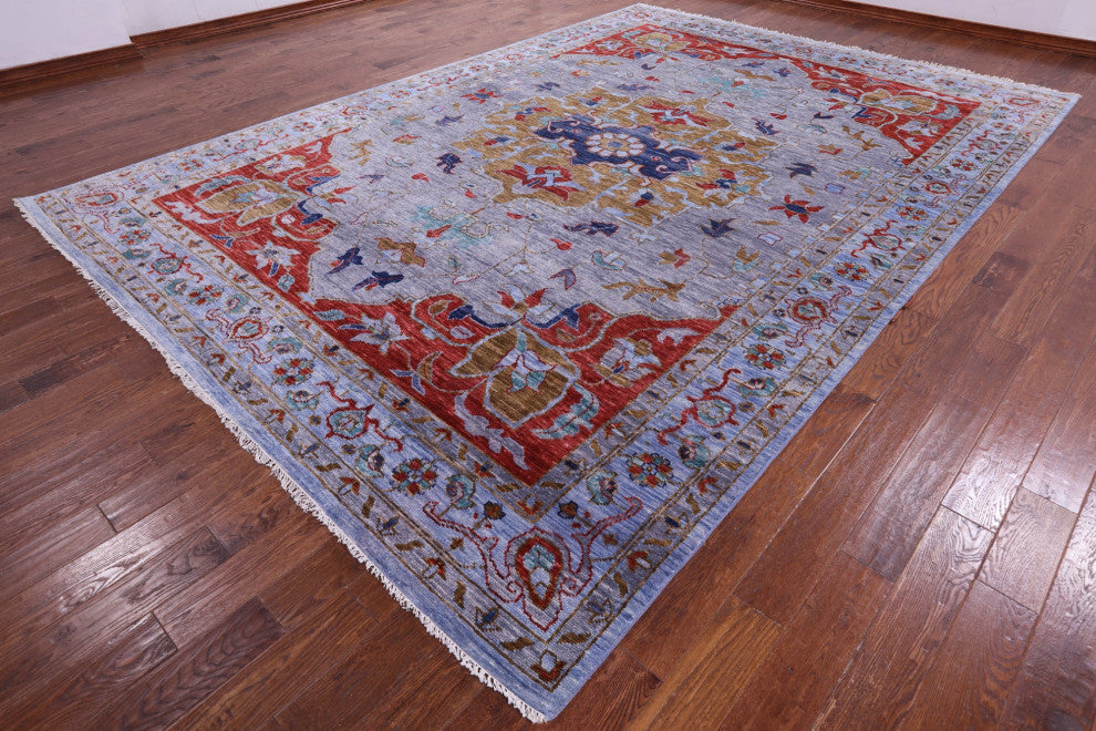 9' 9" X 14' 0" Persian Heriz Serapi Handmade Rug - Q13053