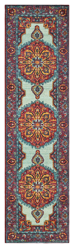 Oriental Weavers Bohemian Blue/ Purple Oriental Indoor Area Rug 2'7"X10'