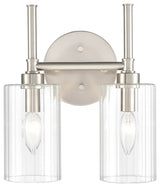 2 Light 10.5" Brushed Nickel Bathroom Vanity Light
