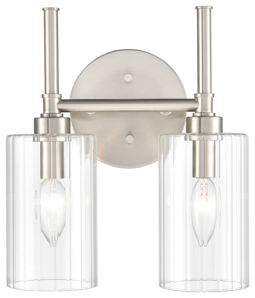 2 Light 10.5" Brushed Nickel Bathroom Vanity Light