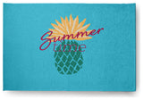 Summer Time Pineapple Tropical Chenille Area Rug, Turquoise, 4'x6'