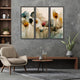 Dry Flower Bouquet Framed 3-Piece Wall Art Set by Treechild, 12"x24", Framed