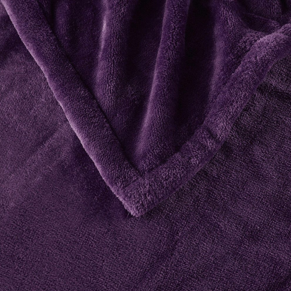 Beautyrest Heated Plush Plush Heated Throw, Purple