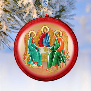 Hand Painted Scenic Glass Ornament Trinity