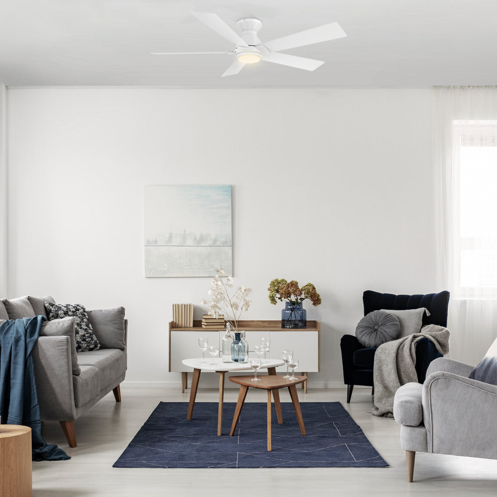 CARRO 52" Indoor Ceiling Fan With Remote and Light Kit for Living Room, White