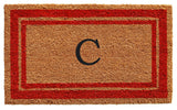 Red Border 18"x30" Monogram Doormat, Letter C